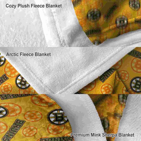 boston bruins diehard fans gold blanket premium grade