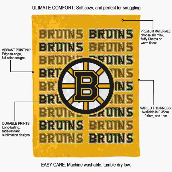 boston bruins fan pride gold blanket new arrival