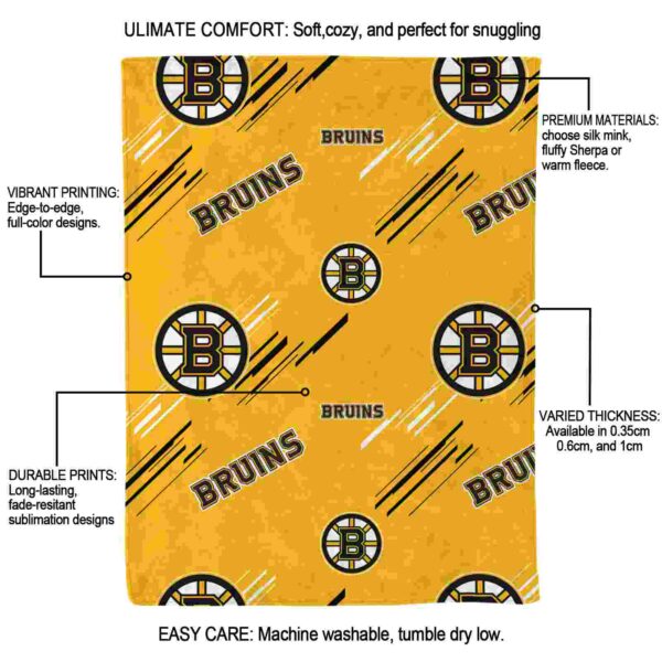 boston bruins fan spirit gold blanket new arrival