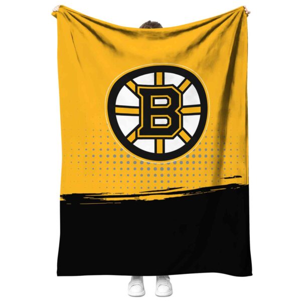 boston bruins gradient dots gold blanket best selling