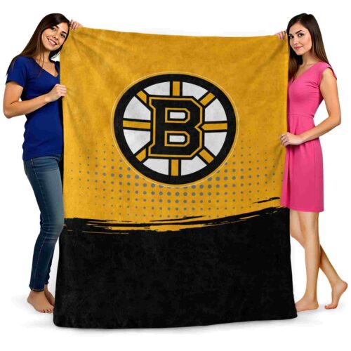 boston bruins gradient dots gold blanket fashion forward