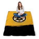 boston bruins gradient dots gold blanket high quality