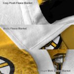 boston bruins gradient dots gold blanket premium grade