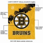 boston bruins grunge texture gold blanket new arrival