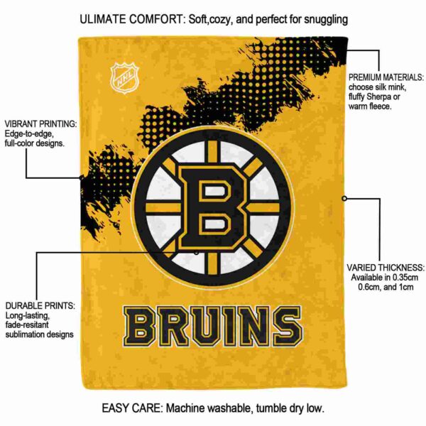 boston bruins grunge texture gold blanket new arrival