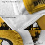 boston bruins grunge texture gold blanket premium grade
