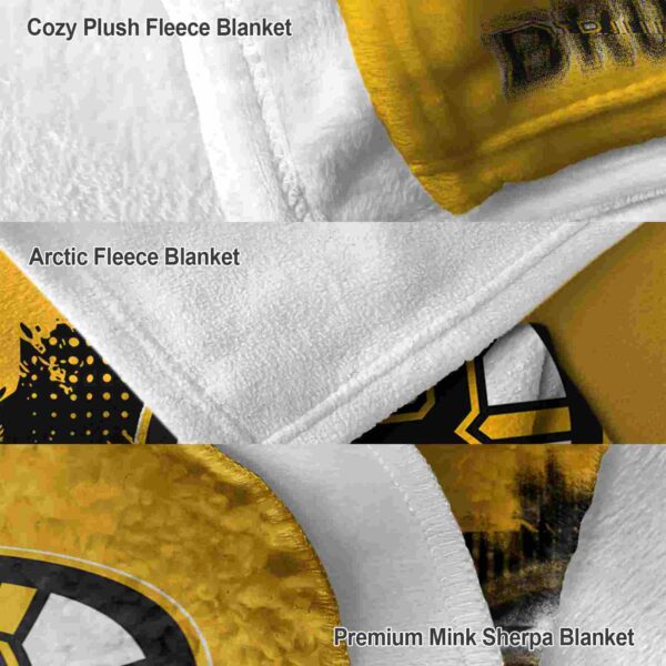 boston bruins grunge texture gold blanket premium grade