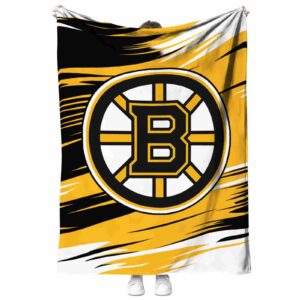 boston bruins paint streaks gold white blanket best selling