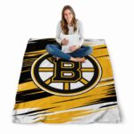 boston bruins paint streaks gold white blanket high quality