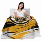 boston bruins paint streaks gold white blanket latest model