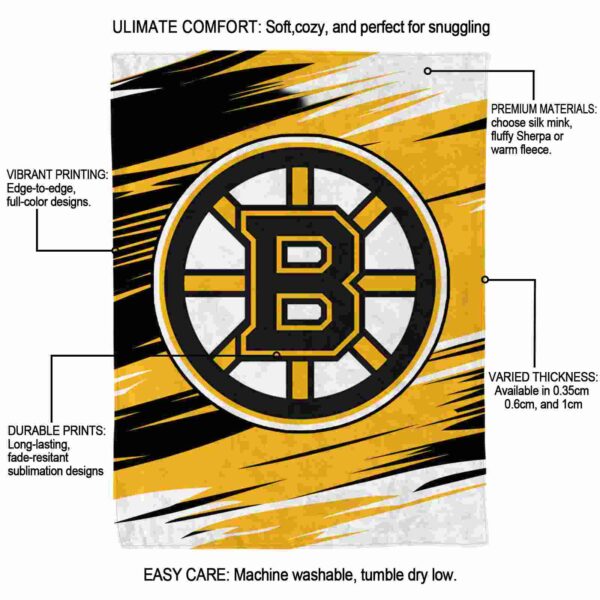 boston bruins paint streaks gold white blanket new arrival
