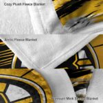 boston bruins paint streaks gold white blanket premium grade