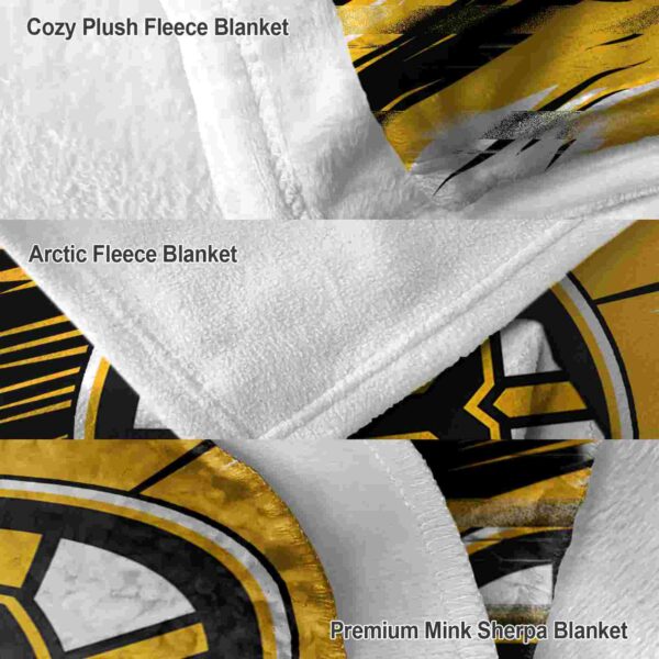 boston bruins paint streaks gold white blanket premium grade