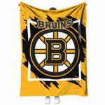 boston bruins splatter effect gold blanket best selling