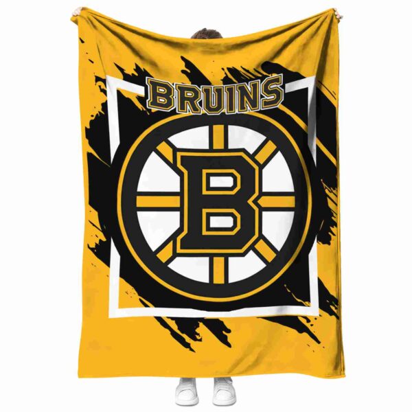 boston bruins splatter effect gold blanket best selling