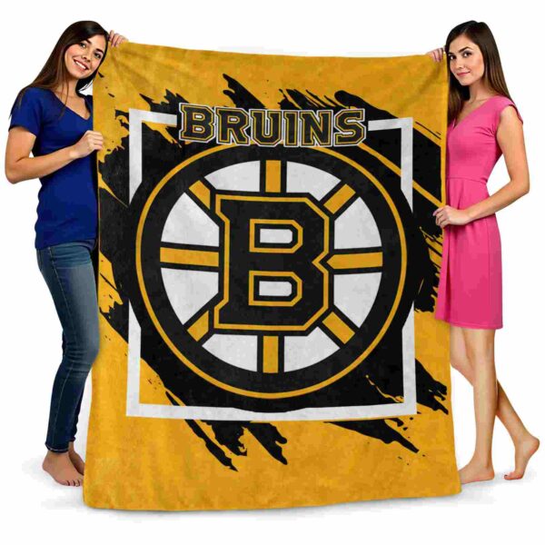 boston bruins splatter effect gold blanket fashion forward