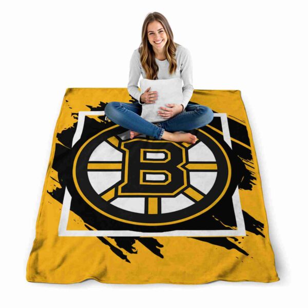 boston bruins splatter effect gold blanket high quality