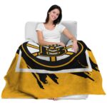 boston bruins splatter effect gold blanket latest model