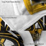 boston bruins splatter effect gold blanket premium grade