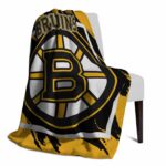 boston bruins splatter effect gold blanket top rated