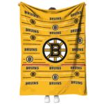 boston bruins striped pattern gold blanket best selling