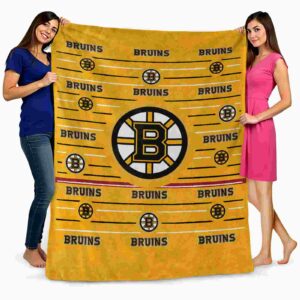 boston bruins striped pattern gold blanket fashion forward