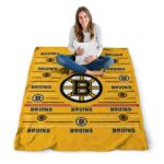boston bruins striped pattern gold blanket high quality