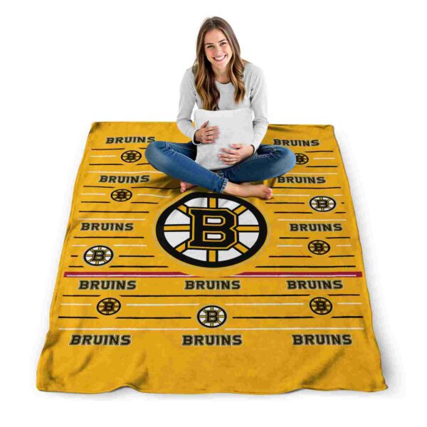 boston bruins striped pattern gold blanket high quality