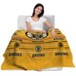boston bruins striped pattern gold blanket latest model
