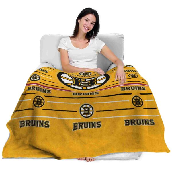 boston bruins striped pattern gold blanket latest model