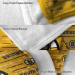 boston bruins striped pattern gold blanket premium grade