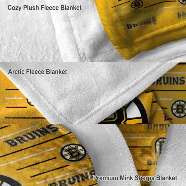 boston bruins striped pattern gold blanket premium grade