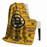 boston bruins striped pattern gold blanket top rated