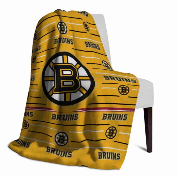 boston bruins striped pattern gold blanket top rated