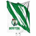 boston celtics brushstrokes green white blanket best selling