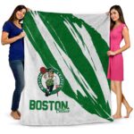 boston celtics brushstrokes green white blanket best selling