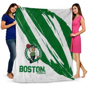 boston celtics brushstrokes green white blanket fashion forward