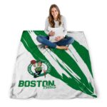 boston celtics brushstrokes green white blanket best selling