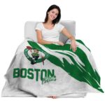 boston celtics brushstrokes green white blanket best selling