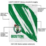 boston celtics brushstrokes green white blanket best selling