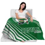 boston celtics diagonal stripes green blanket best selling