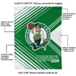 boston celtics diagonal stripes green blanket best selling