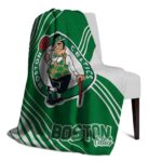 boston celtics diagonal stripes green blanket best selling