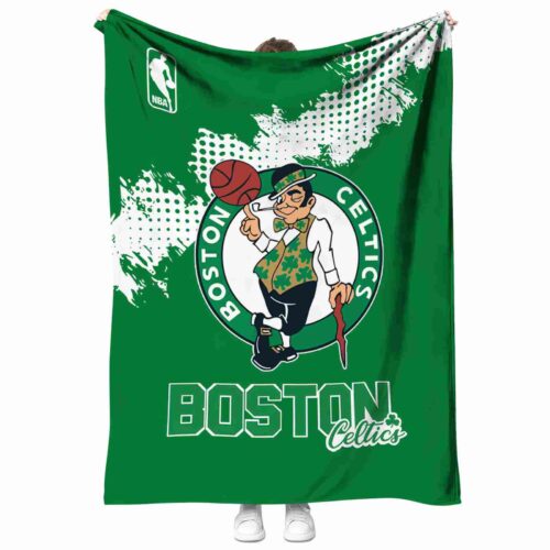 boston celtics grunge texture green blanket best selling