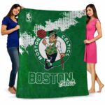 boston celtics grunge texture green blanket best selling