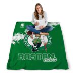 boston celtics grunge texture green blanket best selling