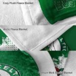 boston celtics grunge texture green blanket best selling
