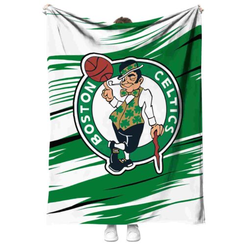 boston celtics paint streaks green white blanket best selling