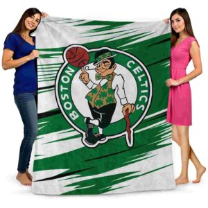 boston celtics paint streaks green white blanket fashion forward