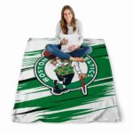 boston celtics paint streaks green white blanket high quality
